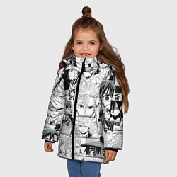 Куртка зимняя для девочки ID Вторжение паттерн, цвет: 3D-красный — фото 2