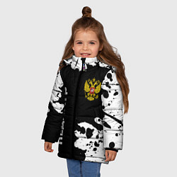 Куртка зимняя для девочки Педиатр из России и Герб Российской Федерации, цвет: 3D-черный — фото 2