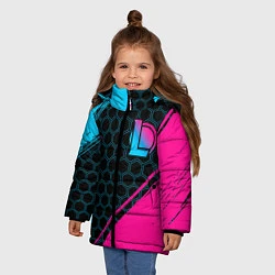 Куртка зимняя для девочки League of Legends Neon Gradient, цвет: 3D-черный — фото 2