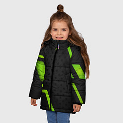 Куртка зимняя для девочки BLACK GREEN GEOMETRY, цвет: 3D-светло-серый — фото 2