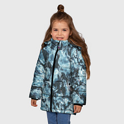 Куртка зимняя для девочки Холодная ледяная броня - Синий, цвет: 3D-светло-серый — фото 2