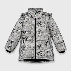 Куртка зимняя для девочки Светло серый абстрактный, цвет: 3D-черный