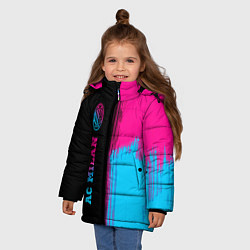 Куртка зимняя для девочки AC Milan - neon gradient: по-вертикали, цвет: 3D-черный — фото 2