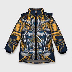 Куртка зимняя для девочки Робот-машина, цвет: 3D-светло-серый
