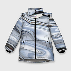 Куртка зимняя для девочки Серебристая поверхность воды, цвет: 3D-светло-серый