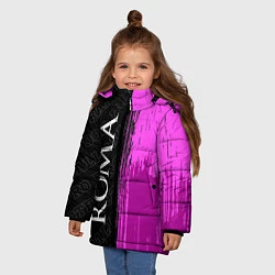 Куртка зимняя для девочки Roma pro football: по-вертикали, цвет: 3D-черный — фото 2