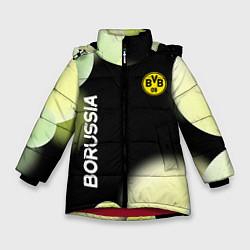 Куртка зимняя для девочки Боруссия Абстракция, цвет: 3D-красный