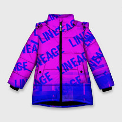 Зимняя куртка для девочки Lineage glitch text effect: паттерн