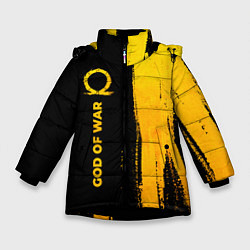 Куртка зимняя для девочки God of War - gold gradient: по-вертикали, цвет: 3D-черный