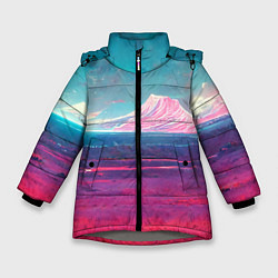 Куртка зимняя для девочки Завораживающий ландшафт, цвет: 3D-светло-серый