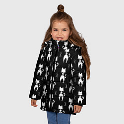 Куртка зимняя для девочки Кошка С Бабочкой Вид Сзади, цвет: 3D-светло-серый — фото 2