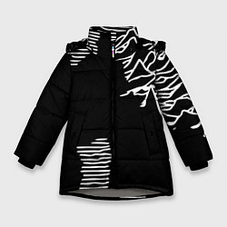 Куртка зимняя для девочки Joy Division - неровность горы, цвет: 3D-светло-серый