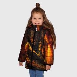 Куртка зимняя для девочки Берсерк Гатс В Огне, цвет: 3D-светло-серый — фото 2