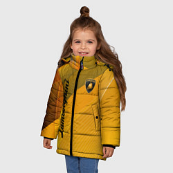 Куртка зимняя для девочки Lamborghini - абстракция, цвет: 3D-светло-серый — фото 2