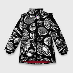 Зимняя куртка для девочки Паттерн из морских ракушек