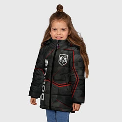 Куртка зимняя для девочки Dodge абстракция спорт, цвет: 3D-черный — фото 2