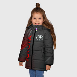 Куртка зимняя для девочки Тойота - Абстракция, цвет: 3D-красный — фото 2