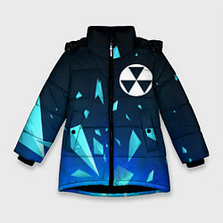 Куртка зимняя для девочки Fallout взрыв частиц, цвет: 3D-черный