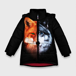 Зимняя куртка для девочки Волк и Лисица