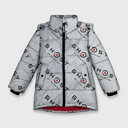 Куртка зимняя для девочки Призрак Цусимы узор, цвет: 3D-красный
