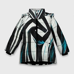 Зимняя куртка для девочки Цифровой окрас зебры