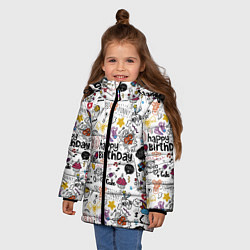Куртка зимняя для девочки Funny holiday, цвет: 3D-светло-серый — фото 2