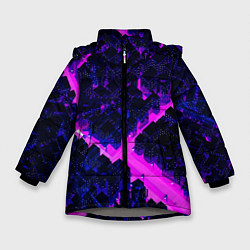 Куртка зимняя для девочки Спящий город, цвет: 3D-светло-серый
