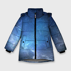 Куртка зимняя для девочки Холодное космическое молчание, цвет: 3D-светло-серый
