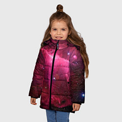 Куртка зимняя для девочки Рубиновая туманность, цвет: 3D-красный — фото 2