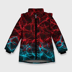 Куртка зимняя для девочки Двухцветная абстракция, цвет: 3D-светло-серый