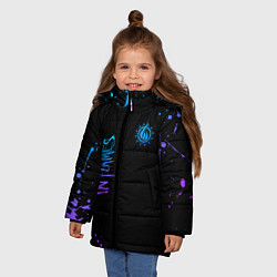 Куртка зимняя для девочки In flames - неон, цвет: 3D-черный — фото 2