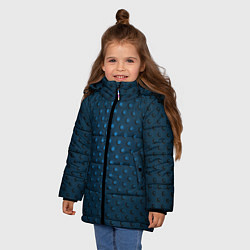 Куртка зимняя для девочки Объемная текстура с отверстиями, цвет: 3D-черный — фото 2