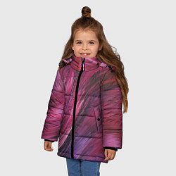 Куртка зимняя для девочки Текстура буря красок, цвет: 3D-светло-серый — фото 2