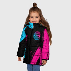 Куртка зимняя для девочки Bayern - neon gradient: надпись, символ, цвет: 3D-черный — фото 2
