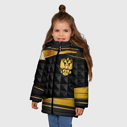 Куртка зимняя для девочки Gold & black - Russia, цвет: 3D-черный — фото 2