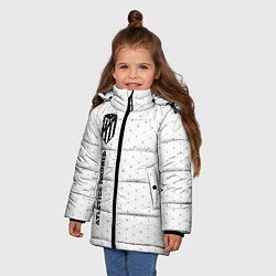 Куртка зимняя для девочки Atletico Madrid sport на светлом фоне: по-вертикал, цвет: 3D-черный — фото 2