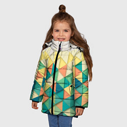 Куртка зимняя для девочки Мозаичный градиент, цвет: 3D-светло-серый — фото 2