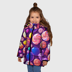 Куртка зимняя для девочки Сладости для радости, цвет: 3D-светло-серый — фото 2