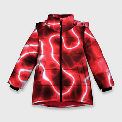 Куртка зимняя для девочки Огненный камуфляж, цвет: 3D-красный