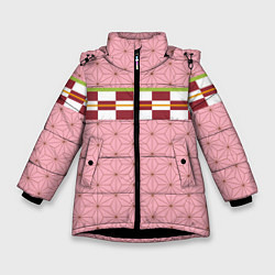 Куртка зимняя для девочки Кимоно Незуко, цвет: 3D-черный