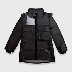 Куртка зимняя для девочки Треснутый асфальт, цвет: 3D-светло-серый