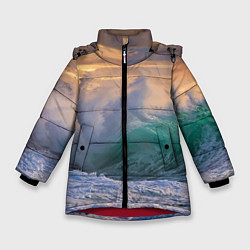 Зимняя куртка для девочки Штормовая волна, накатывающая на берег