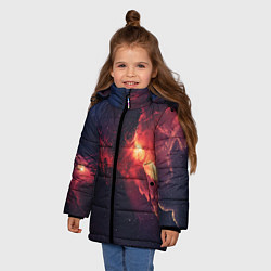 Куртка зимняя для девочки Красивая космическая туманность, цвет: 3D-красный — фото 2