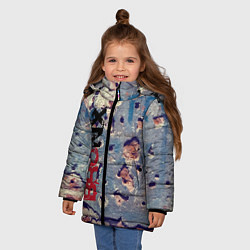 Куртка зимняя для девочки Старая кирпичная стена - Bronx, цвет: 3D-светло-серый — фото 2