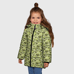 Куртка зимняя для девочки Милитари сердце пиксель, цвет: 3D-черный — фото 2