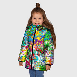 Куртка зимняя для девочки Flowers in a clearing, цвет: 3D-светло-серый — фото 2