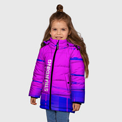 Куртка зимняя для девочки Death Stranding glitch text effect: по-вертикали, цвет: 3D-черный — фото 2