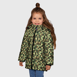 Куртка зимняя для девочки Милитари пазлы, цвет: 3D-светло-серый — фото 2