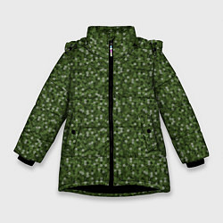 Куртка зимняя для девочки Милитари звёздочка, цвет: 3D-черный