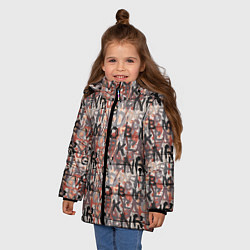Куртка зимняя для девочки Буквы краской, цвет: 3D-светло-серый — фото 2